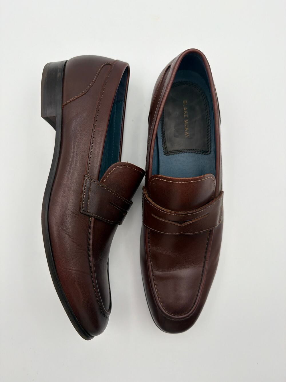 Blake McKay Davis Men’s Brown Leather Penny Loafers Size 10.5 NWOT